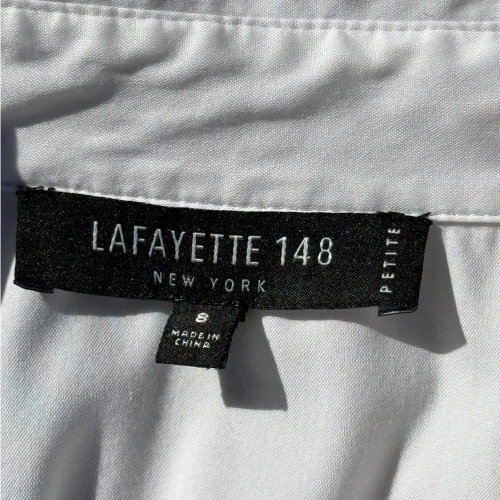 Lafayette 148 "Katherine/Katie" button-up top with side zip - size 8 - Picture 2 of 5